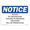 Signmission OSHA Notice Sign, 7" Height, 10" Width, Posted No Trespassing Logging In Progress Sign, Landscape OS-NS-D-710-L-17728 - alternate 1
